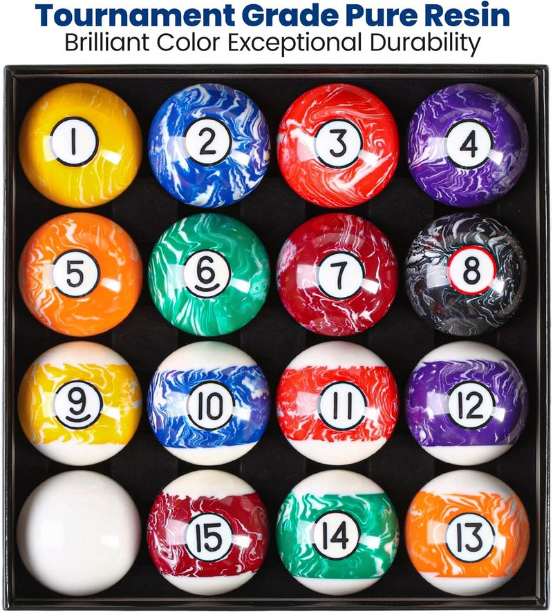 JOLORLY Pool Balls Billiard Set – 2-1/4" Regulation Size, 6 oz Professional Weight, AAA Grade Pure Resin, Pool Table Balls for Tournament, Bar, Game Room & Gifts - Image 2